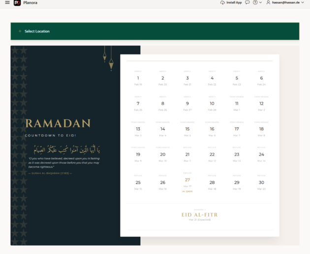 Building a Premium Ramadan Calendar in Oracle APEX