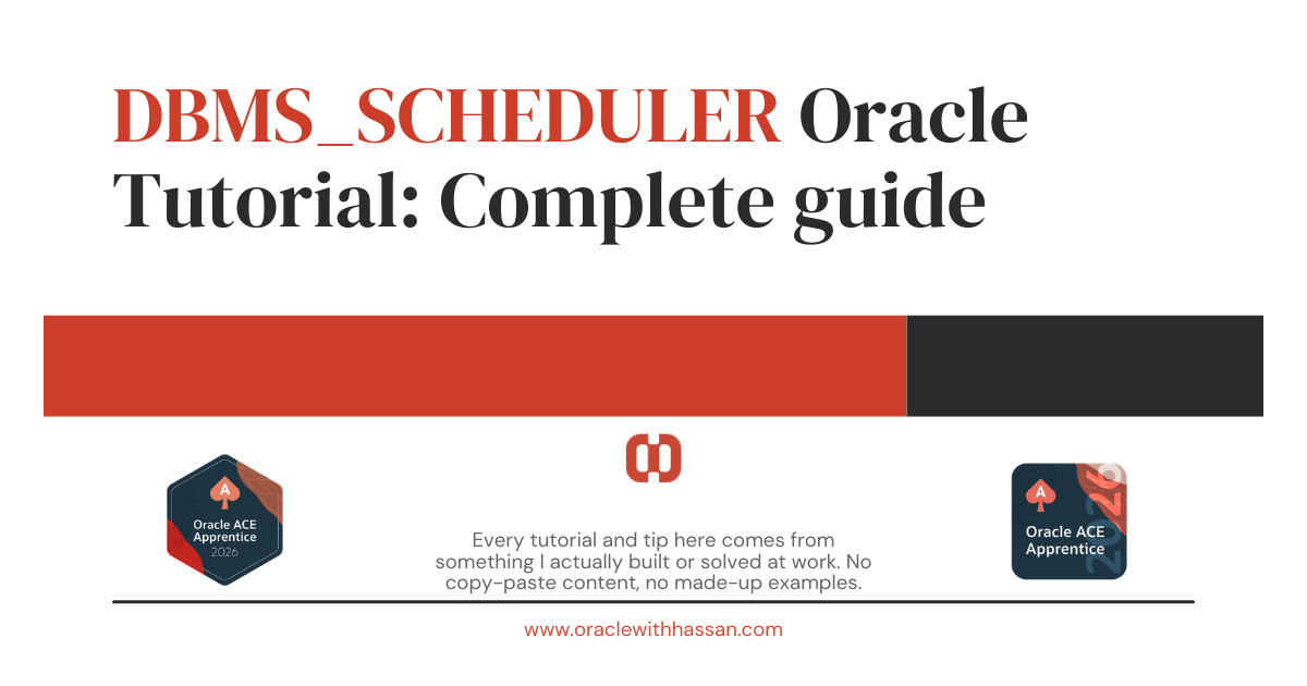 DBMS_SCHEDULER Oracle Tutorial