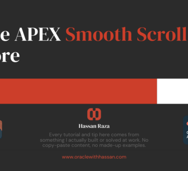 oracle apex smooth scroll demo showing page scrolling smoothly after form submission