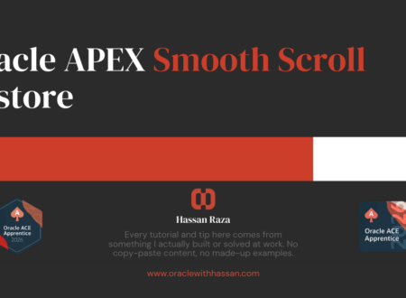 oracle apex smooth scroll demo showing page scrolling smoothly after form submission