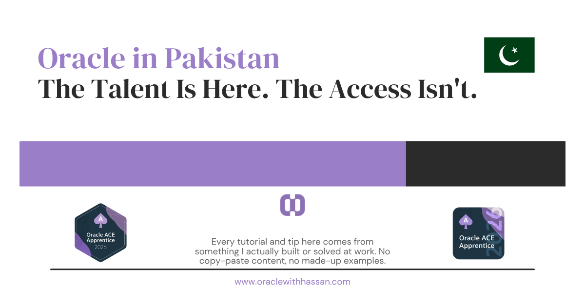 Oracle in Pakistan The Talent Is Here. The Access Isn't.