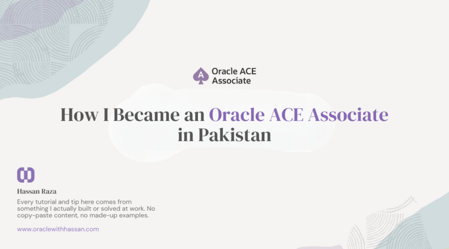 Oracle ACE Associate Pakistan