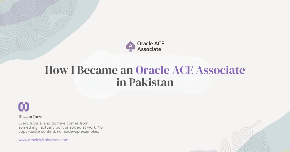 Oracle ACE Associate Pakistan