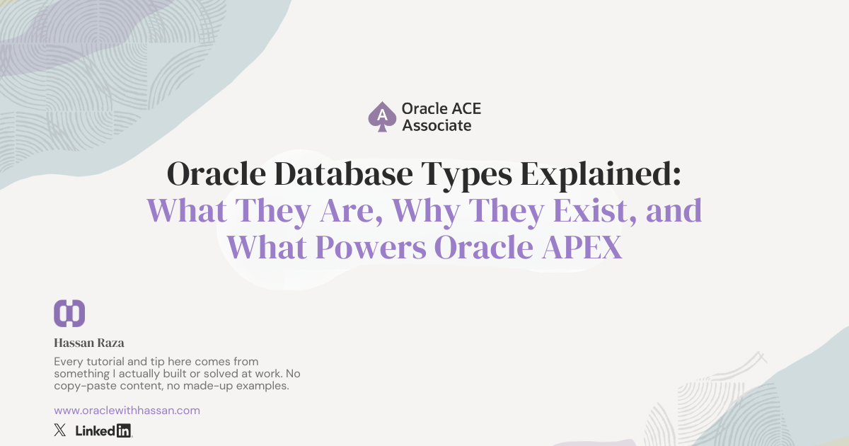 Oracle Database types explained - relational, NoSQL, hierarchical, network databases