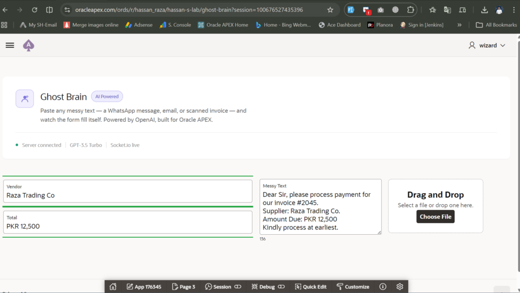 AI-powered Oracle APEX form filling using Node.js, Socket.io and OpenAI