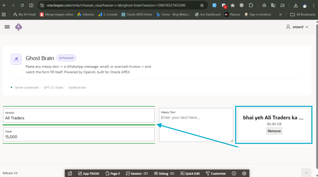 AI-powered Oracle APEX form filling using Node.js, Socket.io and OpenAI