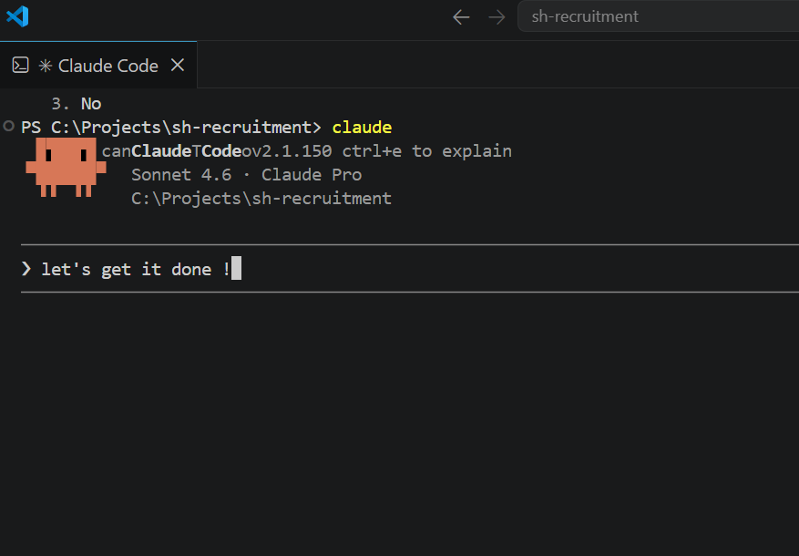 Claude Code running in VS Code terminal for Oracle APEX 26.1 development