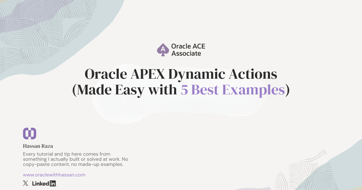 oracle apex dynamic actions
