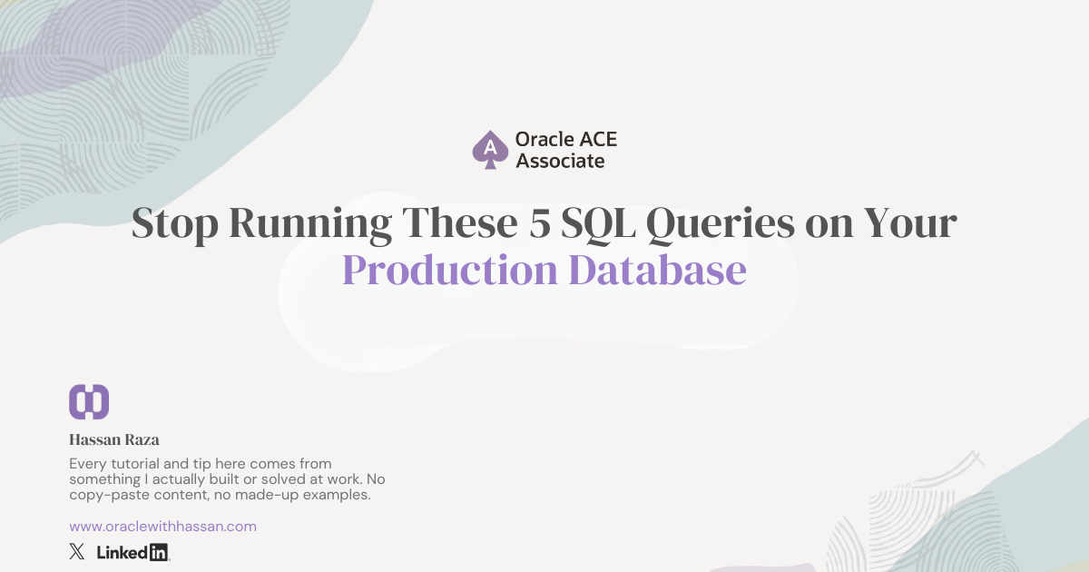 SQL queries production database