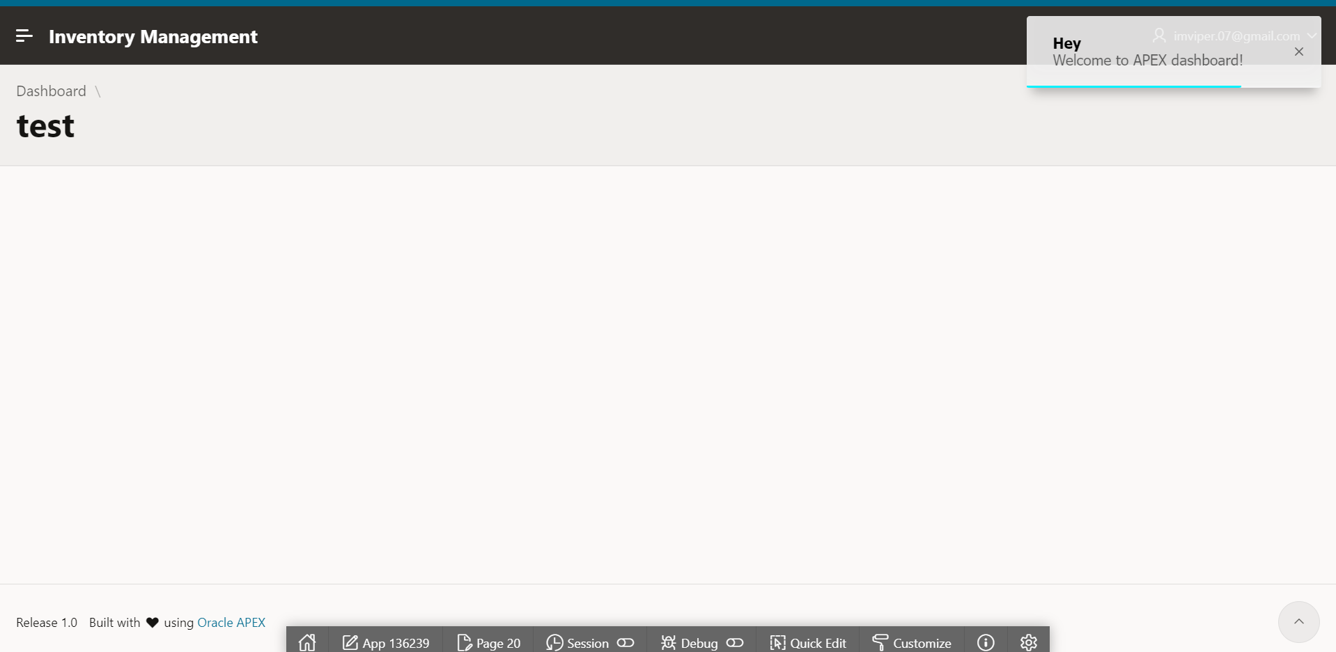 iziToast animated toast notification example in Oracle APEX