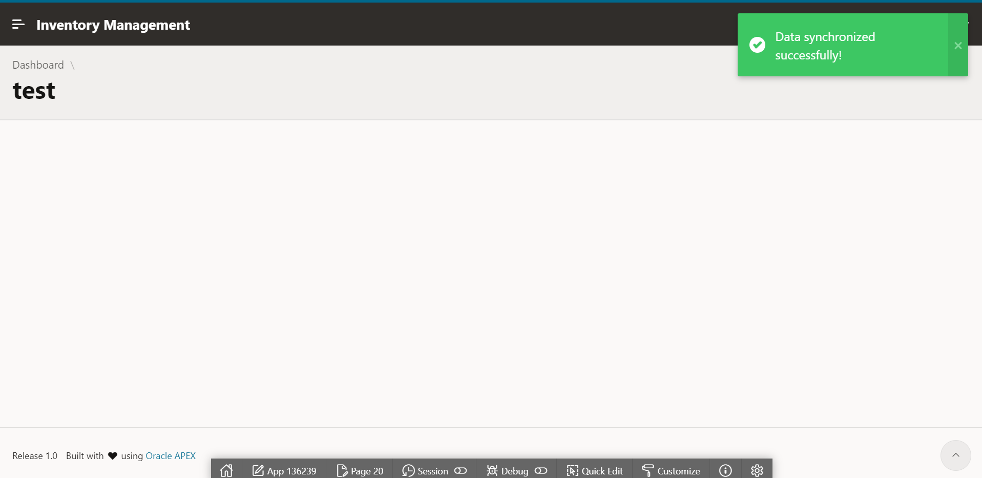 Notyf minimalist toast notification example in Oracle APEX