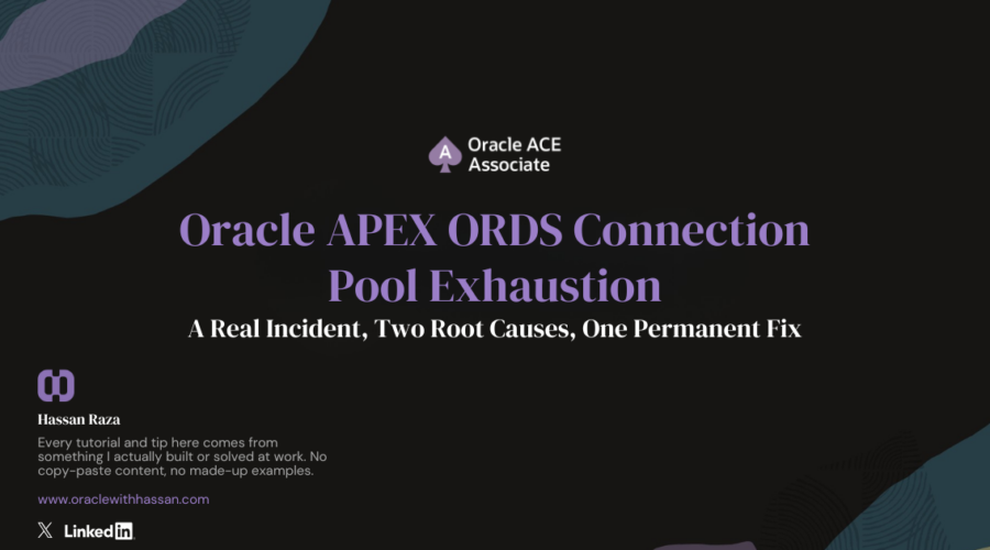 Oracle APEX ORDS connection pool exhaustion