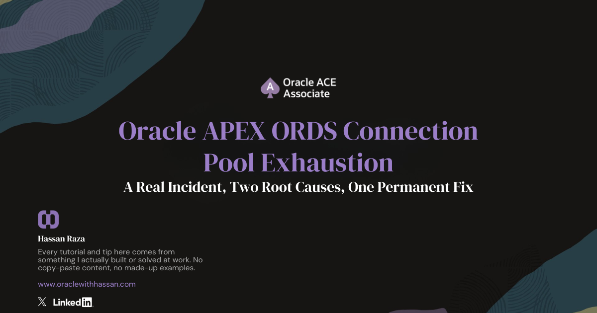 Oracle APEX ORDS connection pool exhaustion