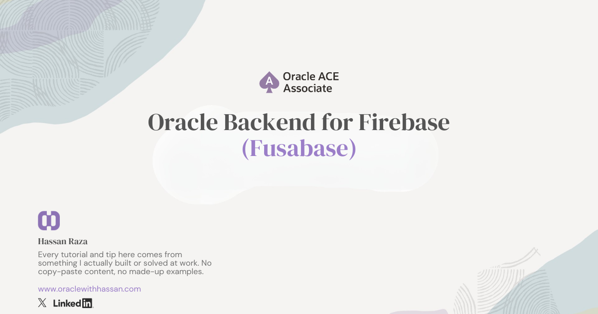Oracle Backend for Firebase (Fusabase) on a Self-Hosted Dockerized Oracle Database + ORDS Stack